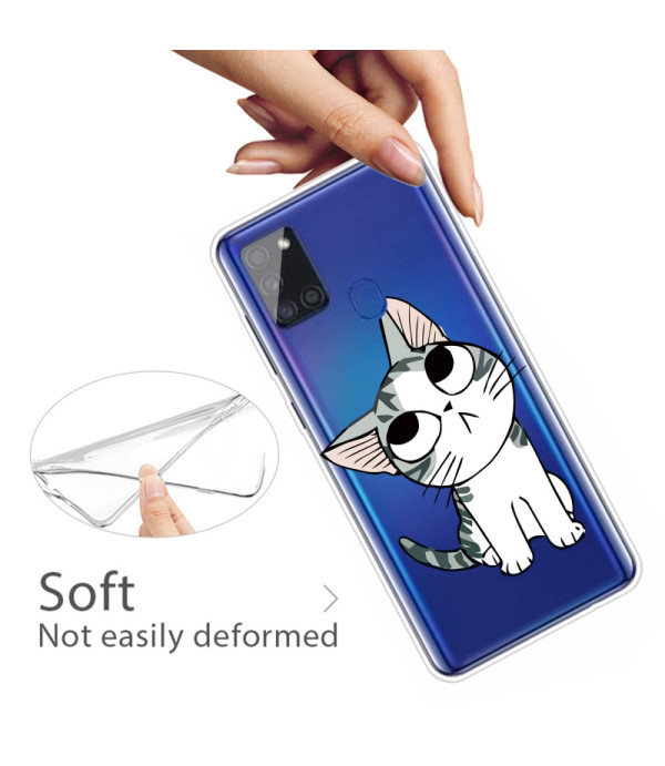 Cute Cat dizajn silikonska zaštitna maska Samsung Galaxy A21s