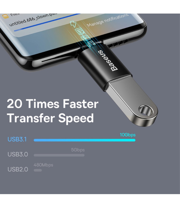 Baseus Ingenuity Series Mini OTG adapter Type-C na USB-A 3.1
