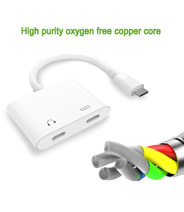  Type C na Type C adapter za slušalice s DAC čipom + utor za punjenje