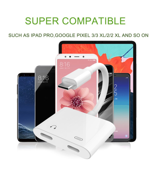  Type C na Type C adapter za slušalice s DAC čipom + utor za punjenje