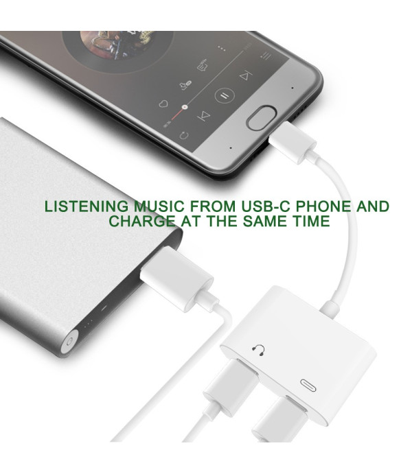  Type C na Type C adapter za slušalice s DAC čipom + utor za punjenje