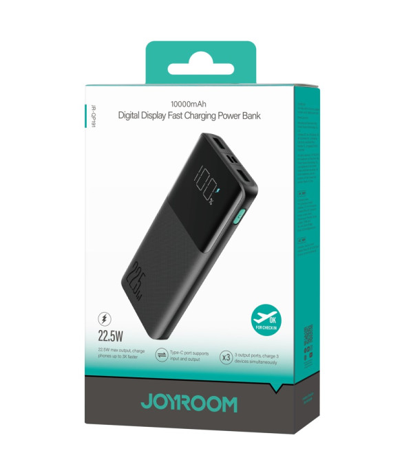 JOYROOM JR-QP191 super brzi punjač s digitalnim zaslonom i baterijom 10000 mAh