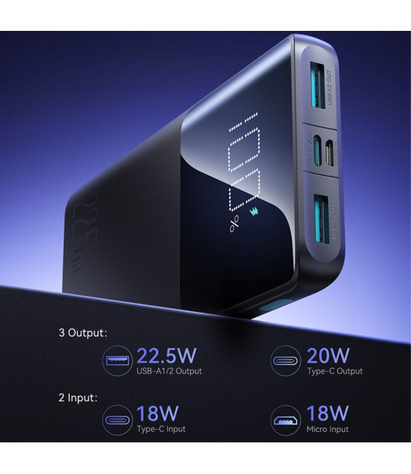 JOYROOM JR-QP191 super brzi punjač s digitalnim zaslonom i baterijom 10000 mAh