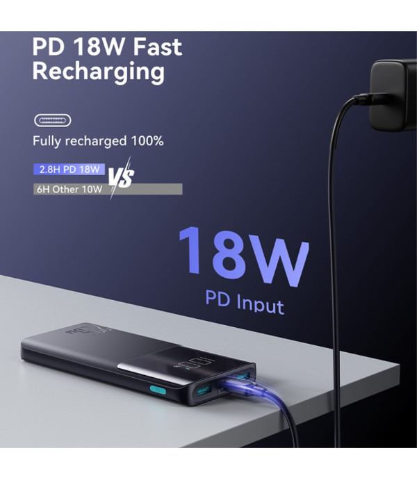 JOYROOM JR-QP191 super brzi punjač s digitalnim zaslonom i baterijom 10000 mAh