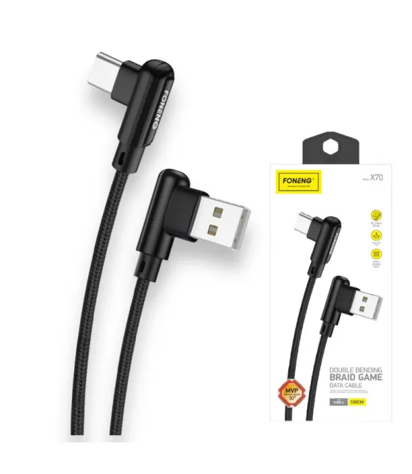FONENG 90° najlonski pleteni USB na Type-C kabel