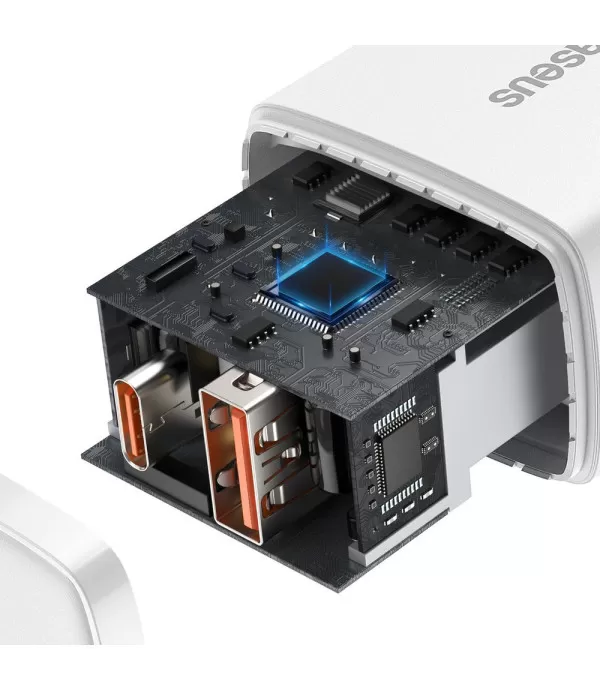 BASEUS Compact brzi punjač s dva priključka USB i Type C 20W adapter
