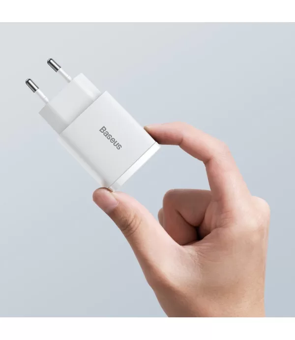 BASEUS Compact brzi punjač s dva priključka USB i Type C 20W adapter