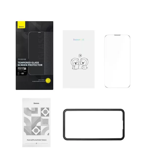 Baseus Schott HD Full glue zaštitno kaljeno staklo s mrežicom za iPhone 13/13 Pro/14