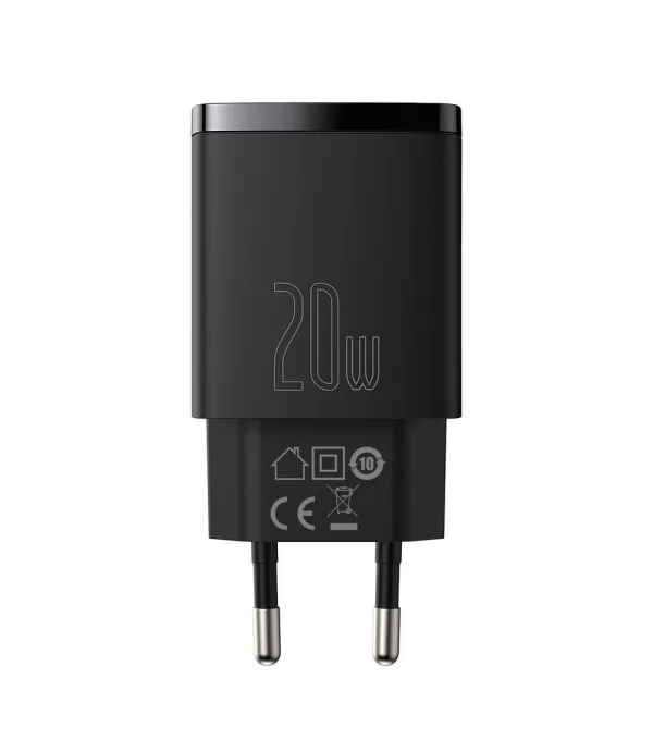 BASEUS Compact brzi punjač s dva priključka USB i Type C 20W adapter