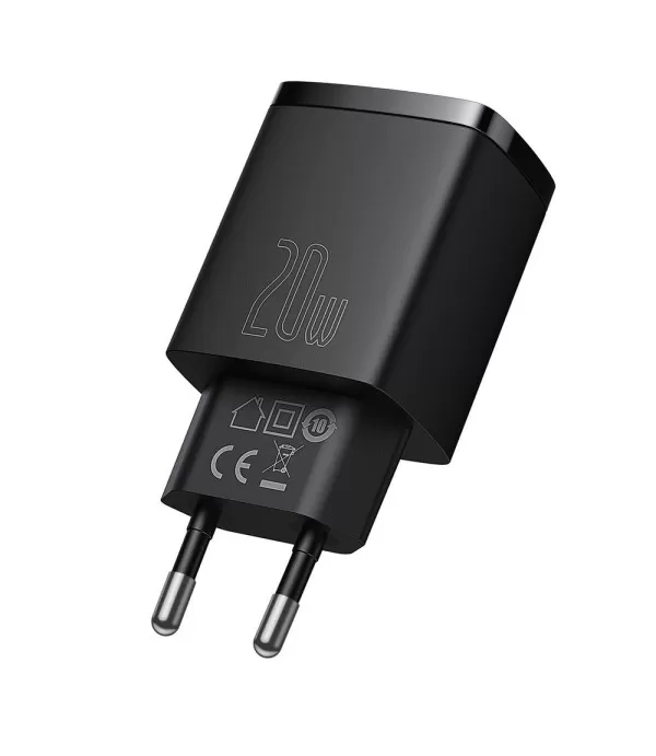 BASEUS Compact brzi punjač s dva priključka USB i Type C 20W adapter