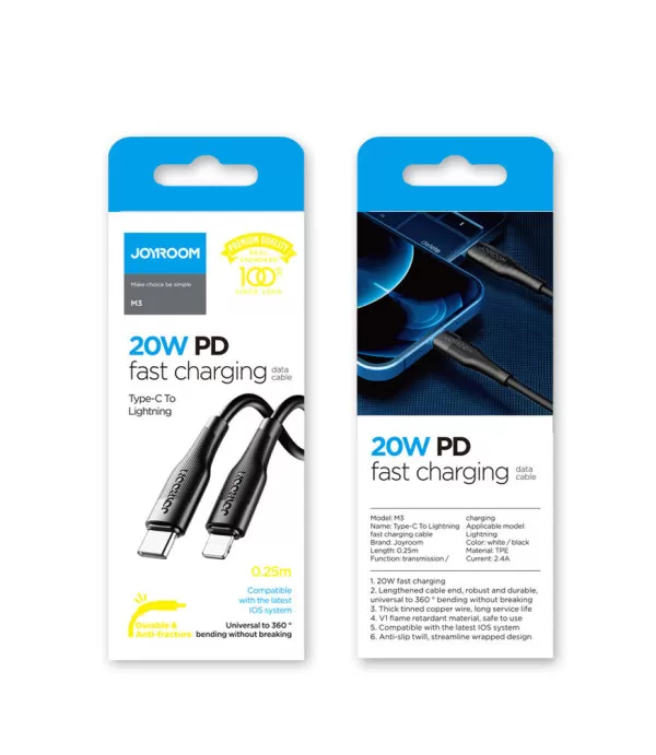 JOYROOM M3 Premium serija PD 20W kabel za brzo punjenje Type-C na Lightning 25cm