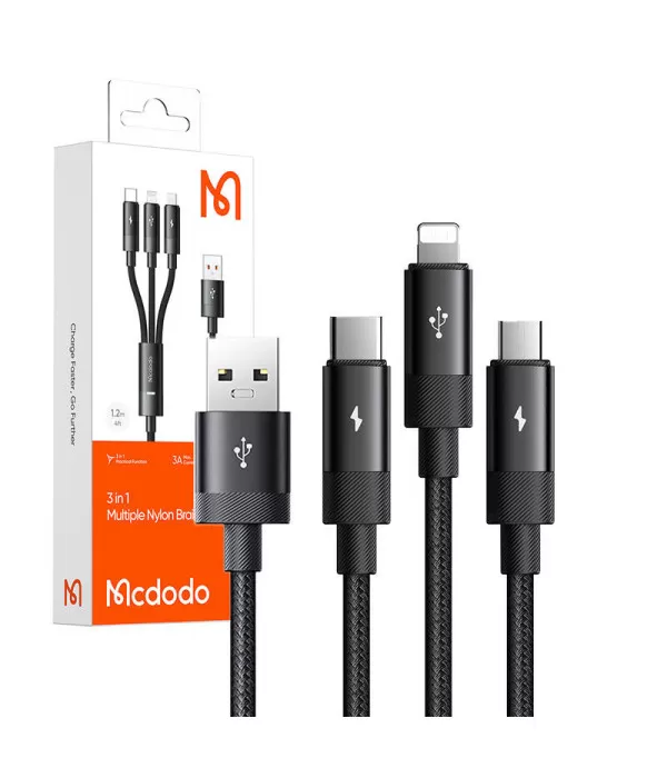 3u1 Mcdodo CA-5790 kabel s USB-C, Lightning i Micro USB priključcima