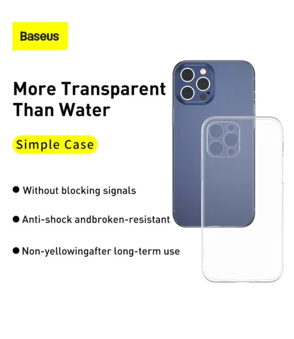 Baseus Simple prozirna silikonska zaštitna maska Apple iPhone 12 Pro