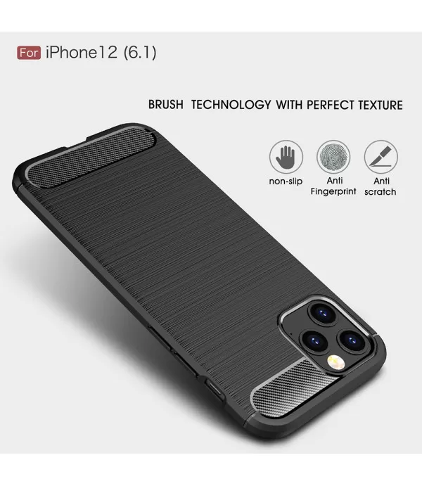 Carbon Brush silikonska zaštitna maskica Apple iPhone 12/12 Pro