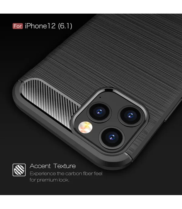 Carbon Brush silikonska zaštitna maskica Apple iPhone 12/12 Pro