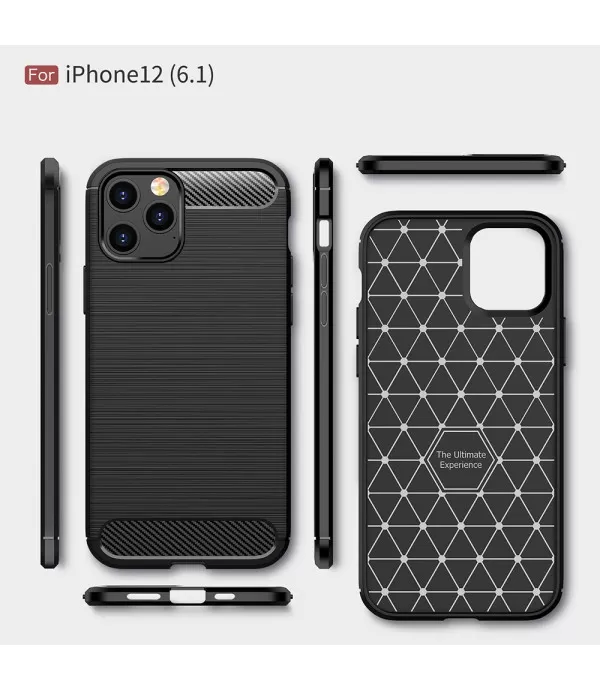 Carbon Brush silikonska zaštitna maskica Apple iPhone 12/12 Pro