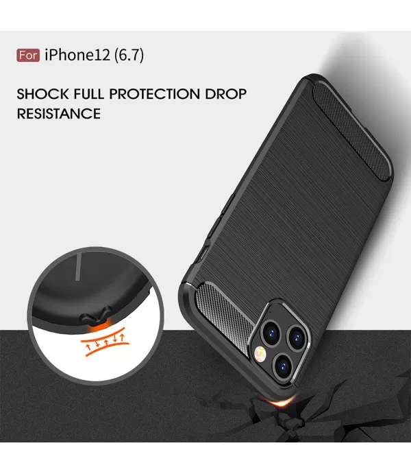 Carbon Brush silikonska zaštitna maskica Apple iPhone 12 Pro Max Carbon Brush silikonska zaštitna maskica Apple iPhone 12 Pro Max