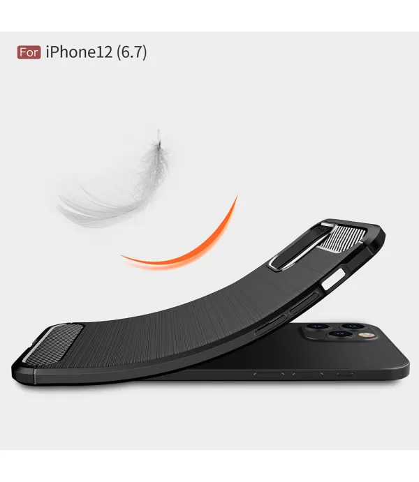 Carbon Brush silikonska zaštitna maskica Apple iPhone 12 Pro Max Carbon Brush silikonska zaštitna maskica Apple iPhone 12 Pro Max