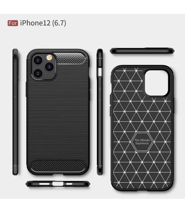 Carbon Brush silikonska zaštitna maskica Apple iPhone 12 Pro Max Carbon Brush silikonska zaštitna maskica Apple iPhone 12 Pro Max