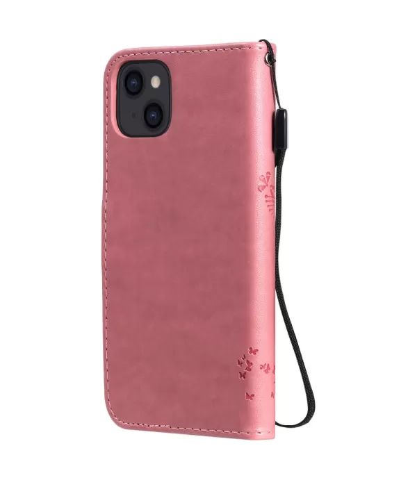Flower Tower Butterfly Leather Case Cover for iPhone 13