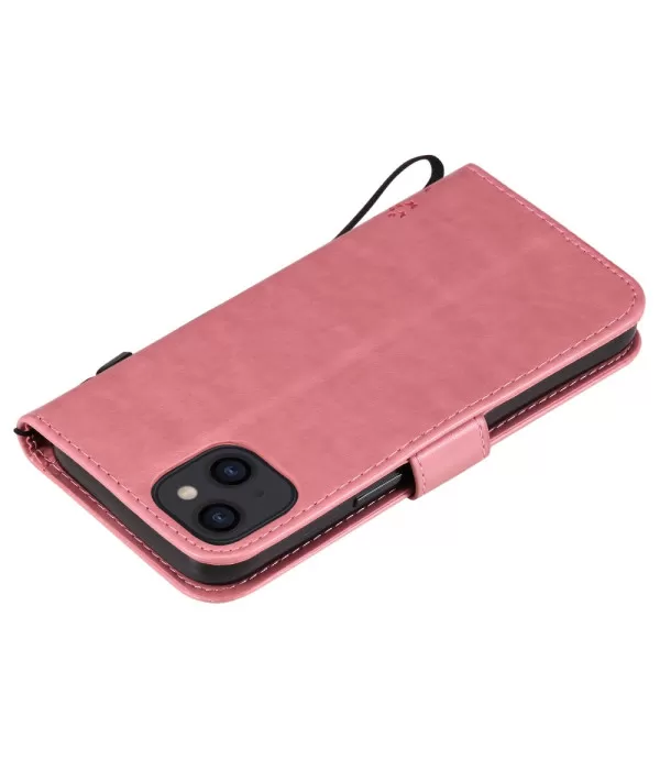 Flower Tower Butterfly Leather Case Cover for iPhone 13