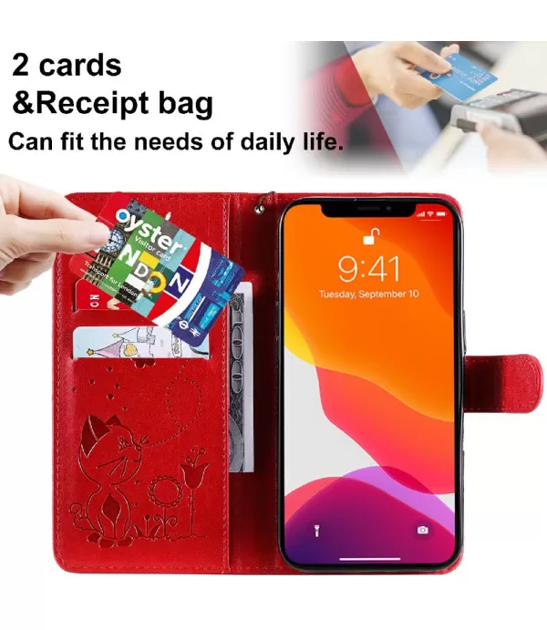 Mačka i pčela dizajn preklopna torbica futrola Apple iPhone 13 Pro