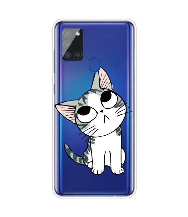 Cute Cat dizajn silikonska zaštitna maska Samsung Galaxy A21s
