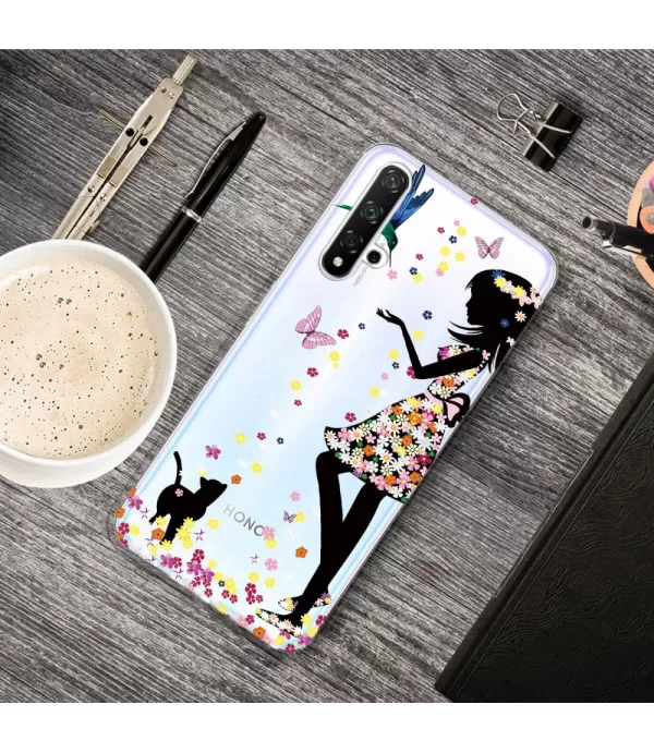 Cvijeće dizajn silikonska zaštitna maska Huawei Nova 5T - Honor 20