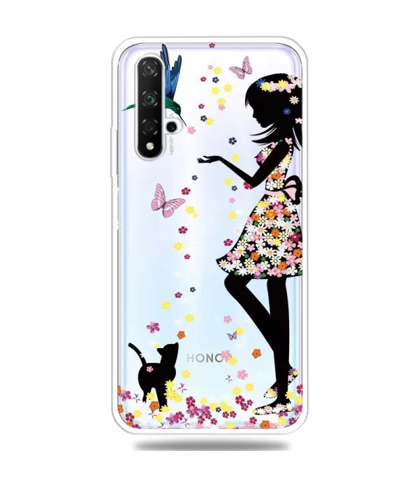 Cvijeće dizajn silikonska zaštitna maska Huawei Nova 5T - Honor 20