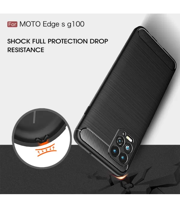 Carbon Brush silikonska zaštitna maskica za Motorolu  Moto G100, Edge S