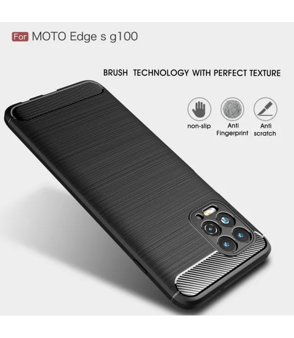 Carbon Brush silikonska zaštitna maskica za Motorolu  Moto G100, Edge S