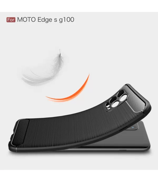 Carbon Brush silikonska zaštitna maskica za Motorolu  Moto G100, Edge S
