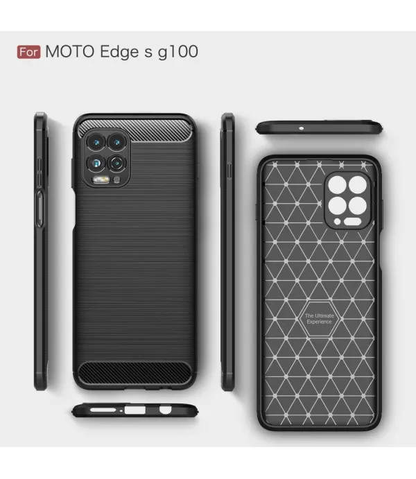 Carbon Brush silikonska zaštitna maskica za Motorolu  Moto G100, Edge S