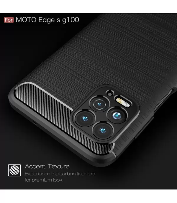 Carbon Brush silikonska zaštitna maskica za Motorolu  Moto G100, Edge S