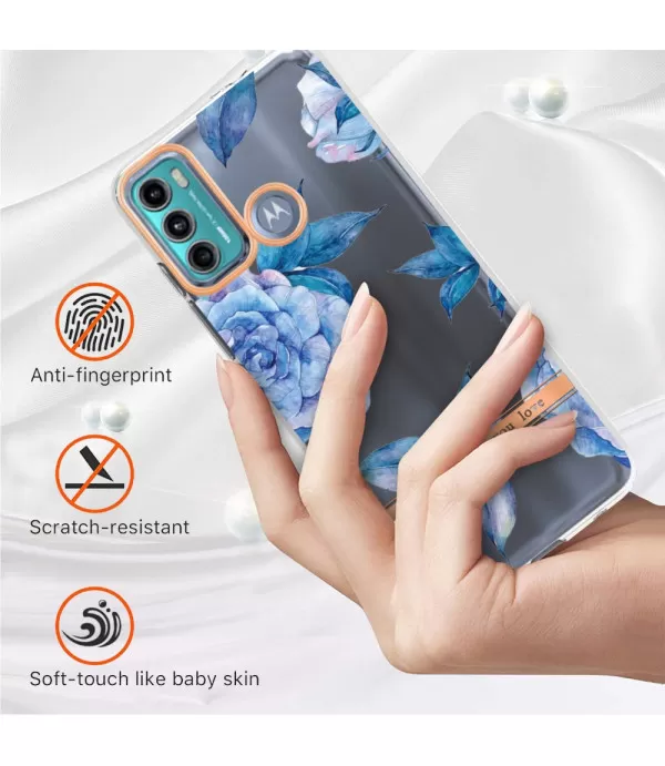 Plavi Cvijet silikonska zaštitna maskica Moto G40/G60