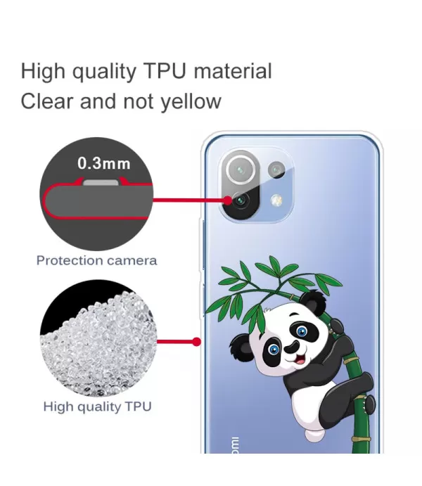 Panda dizajn prozirna silikonska zaštitna maska Xiaomi Mi 11 Lite