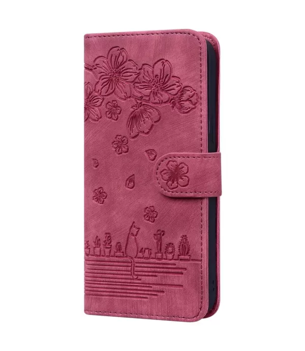 Maca i cvijeće dizajn preklopna zaštitna torbica Xiaomi Pocophone X4 Pro 5G