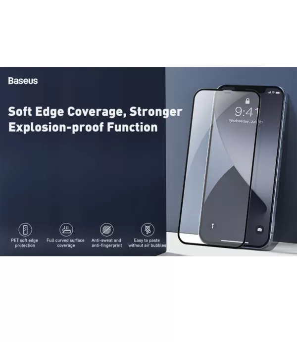 Baseus Soft Edge full glue zaštitno kaljeno staklo Apple iPhone 12 Pro Max