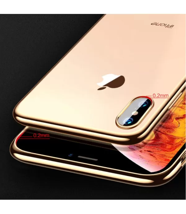Prozirna silikonska maskica iPhone XS crni rub