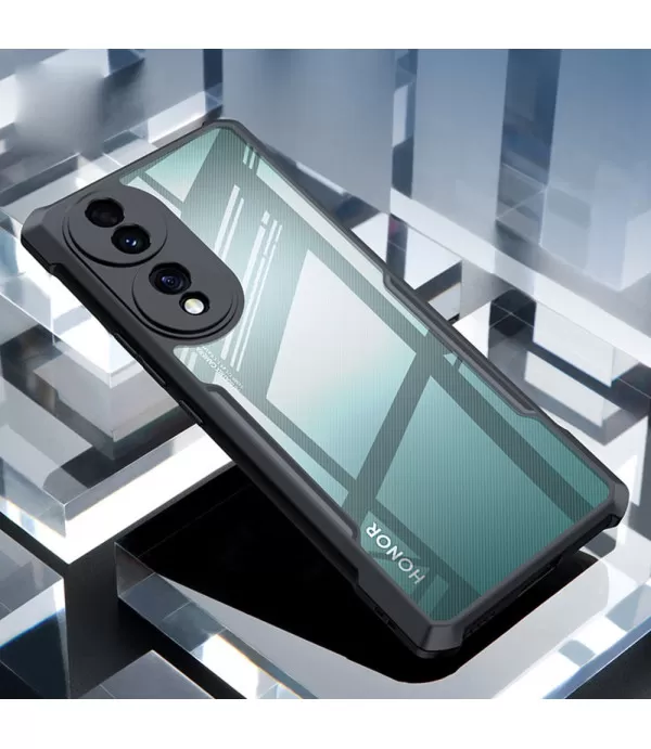 XUNDD prozirna silikonska maskica s crnim rubom za Honor 70 5G