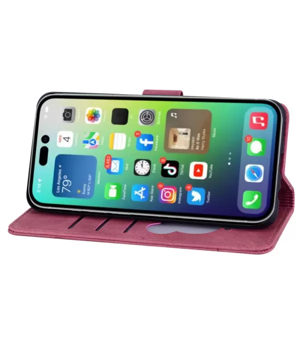 Maca i cvijeće dizajn preklopna zaštitna torbica iPhone 14 Pro Max