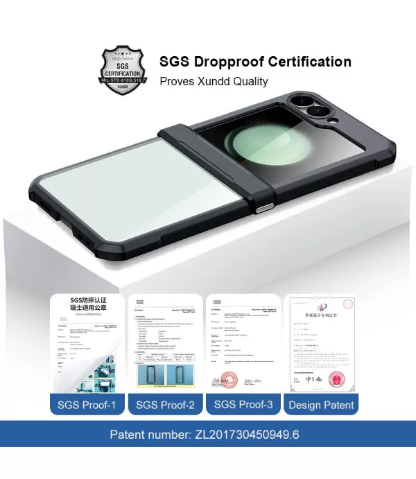 XUNDD Prozirna Silikonska Maskica s Crnim Rubom za Samsung Galaxy Z Flip6 5G