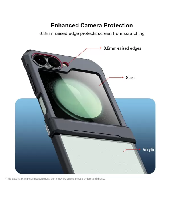 XUNDD Prozirna Silikonska Maskica s Crnim Rubom za Samsung Galaxy Z Flip6 5G