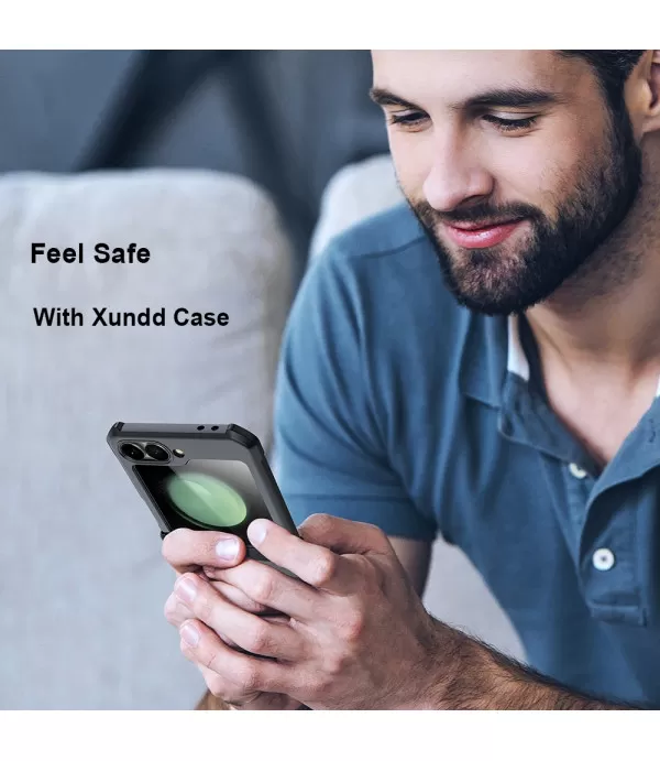 XUNDD Prozirna Silikonska Maskica s Crnim Rubom za Samsung Galaxy Z Flip6 5G