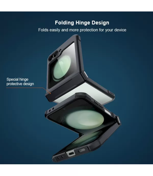 XUNDD Prozirna Silikonska Maskica s Crnim Rubom za Samsung Galaxy Z Flip6 5G