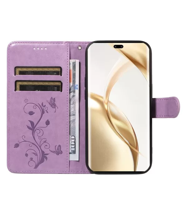 Cvijeće i Leptiri Dizajn Novčanik Preklopna Torbica Futrola za Honor 200 Pro