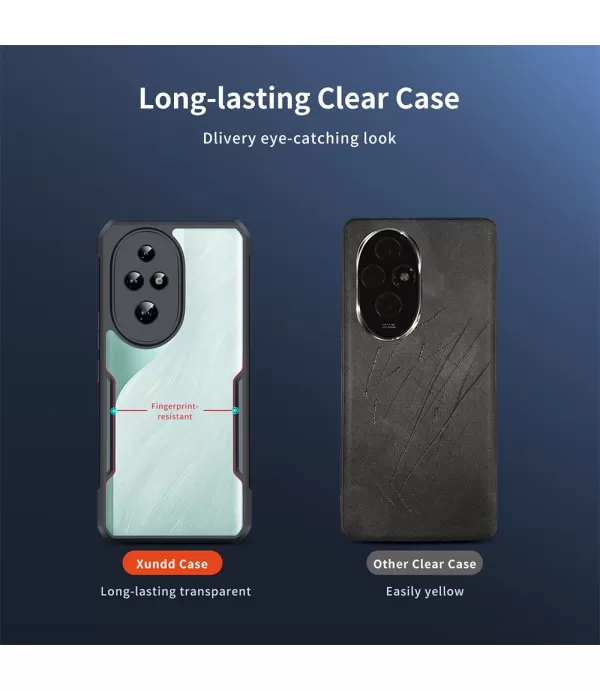 XUNDD Prozirna Silikonska Maskica s Crnim Rubom za Honor 200 Pro