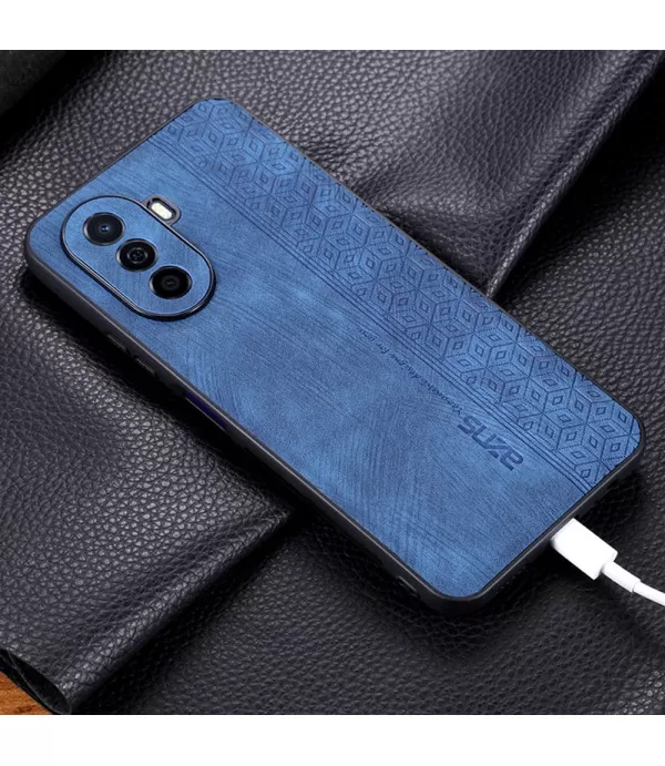 Silikonska maskica za Huawei nova Y70 4G obložena PU kožom s uzorkom
