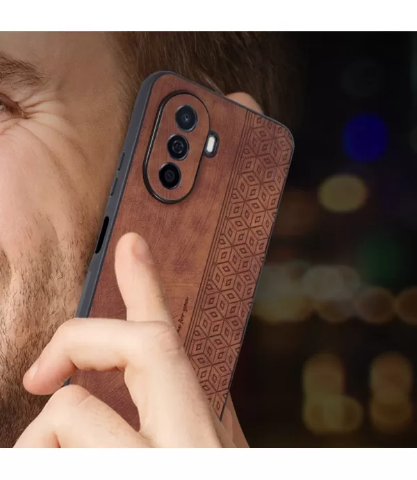 Silikonska maskica za Huawei nova Y70 4G obložena PU kožom s uzorkom