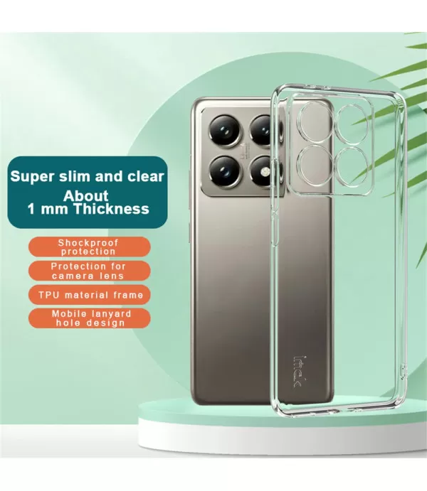 IMAK Premium UX-5 serija prozirna silikonska maska za Xiaomi 14T Pro